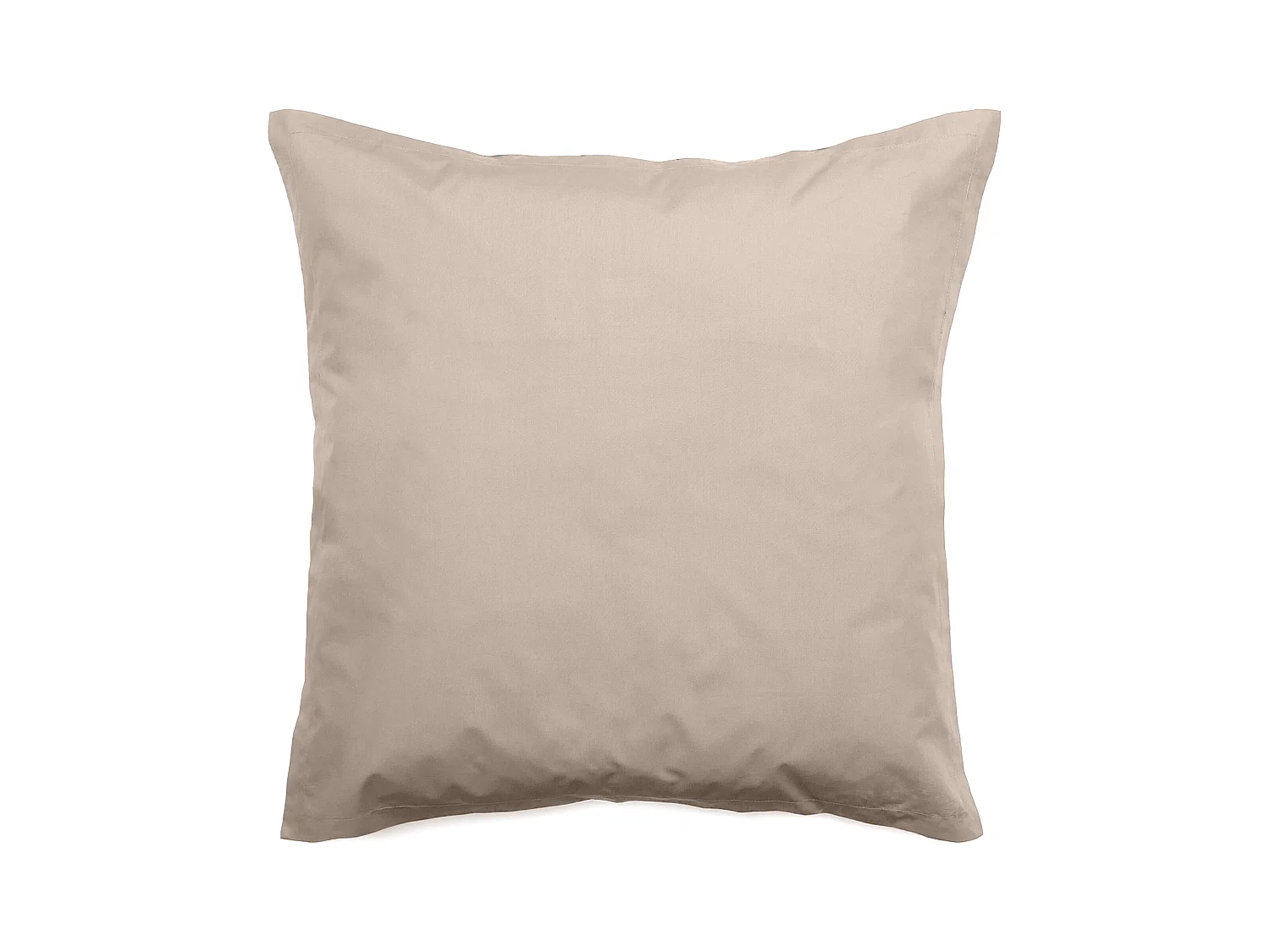 Taie d'oreiller volants plats 65x65 cm percale MANOIR beige Lin
