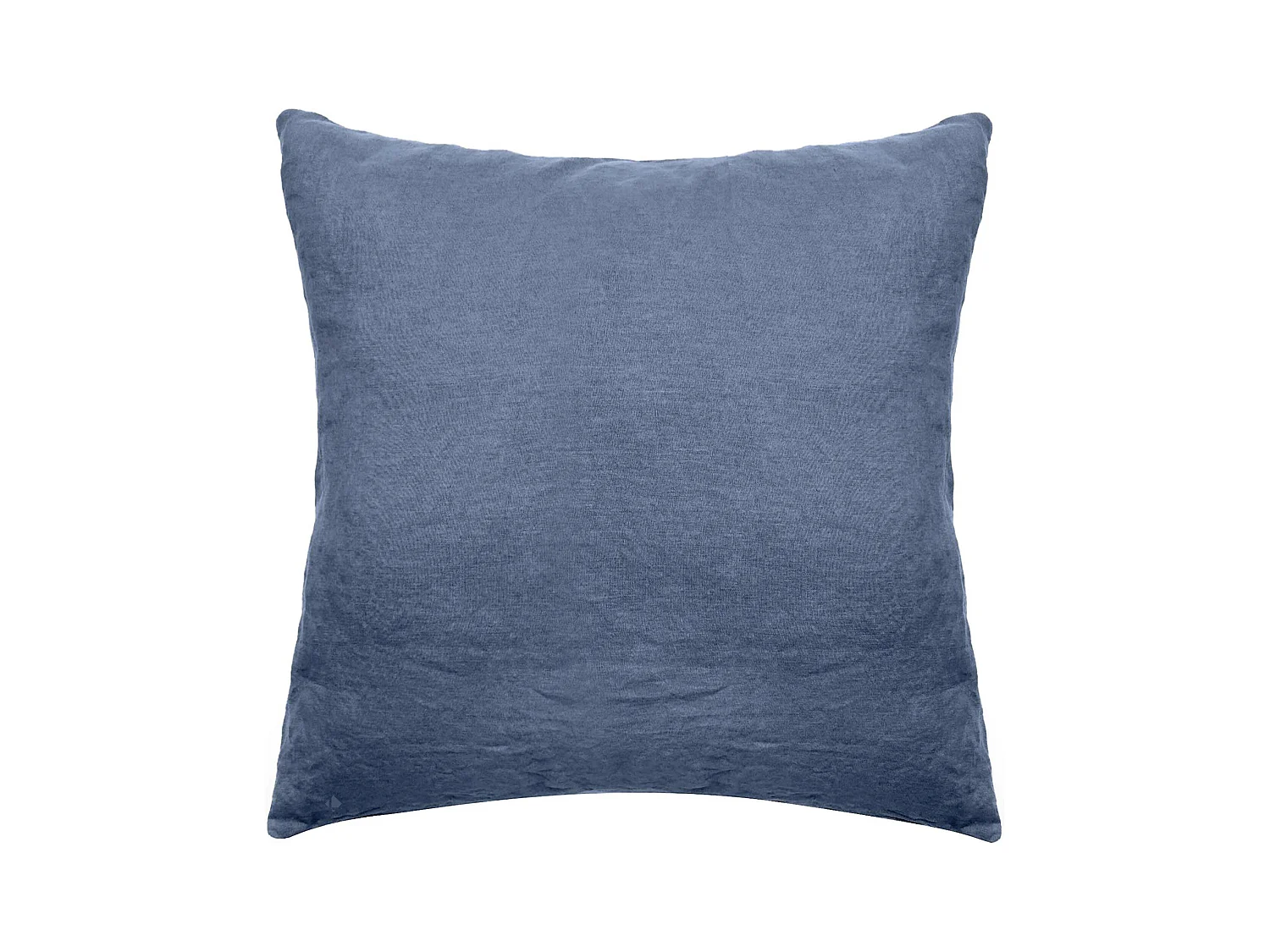 Taie d'oreiller 65x65 cm pur coton lavé PALACE bleu indigo