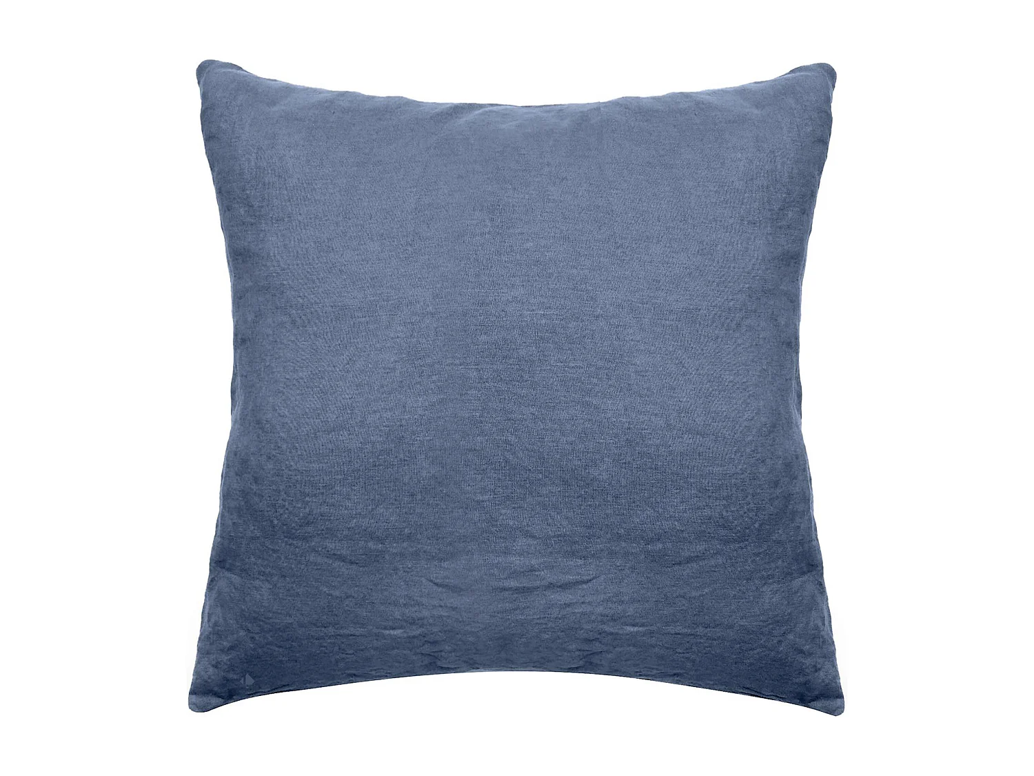 Taie d'oreiller PALACE pur coton lavé 65x65 cm uni bleu indigo