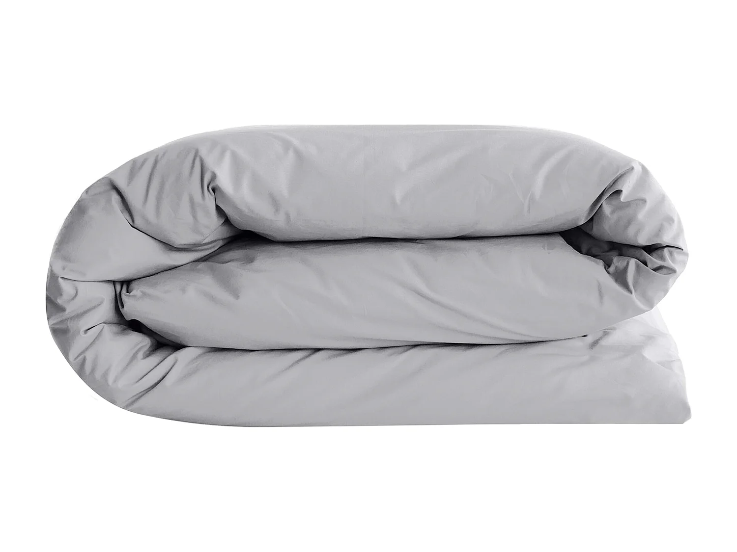 Housse de couette uni 200x200 cm percale de coton MANOIR gris Acier