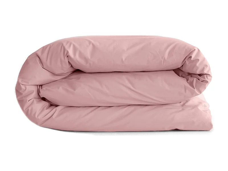 Housse de couette uni 240x220 cm percale de coton MANOIR Rose