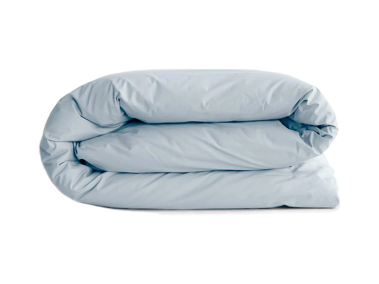 Housse de couette uni 140x200 cm percale de coton MANOIR bleu Glacier