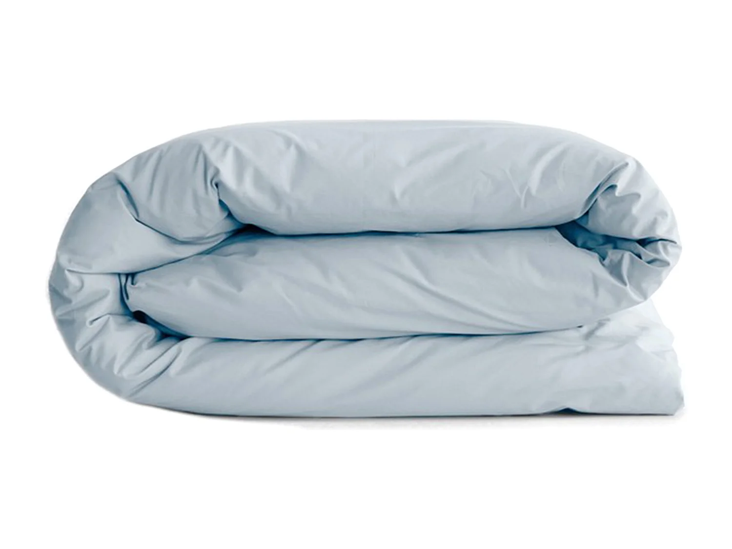 Housse de couette uni 140x200 cm percale de coton MANOIR bleu Glacier