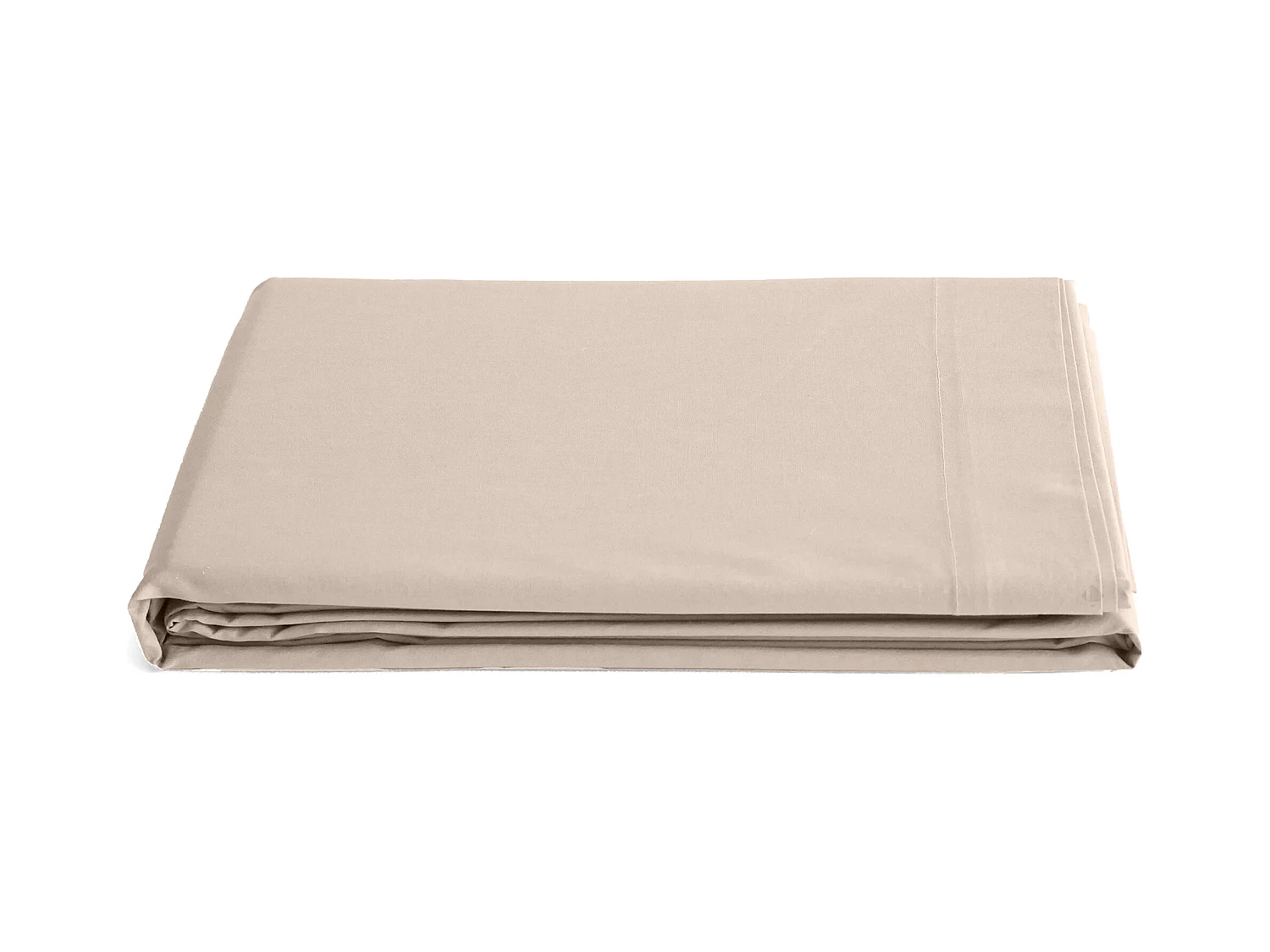 Drap plat 270x300 cm percale de coton MANOIR beige Lin