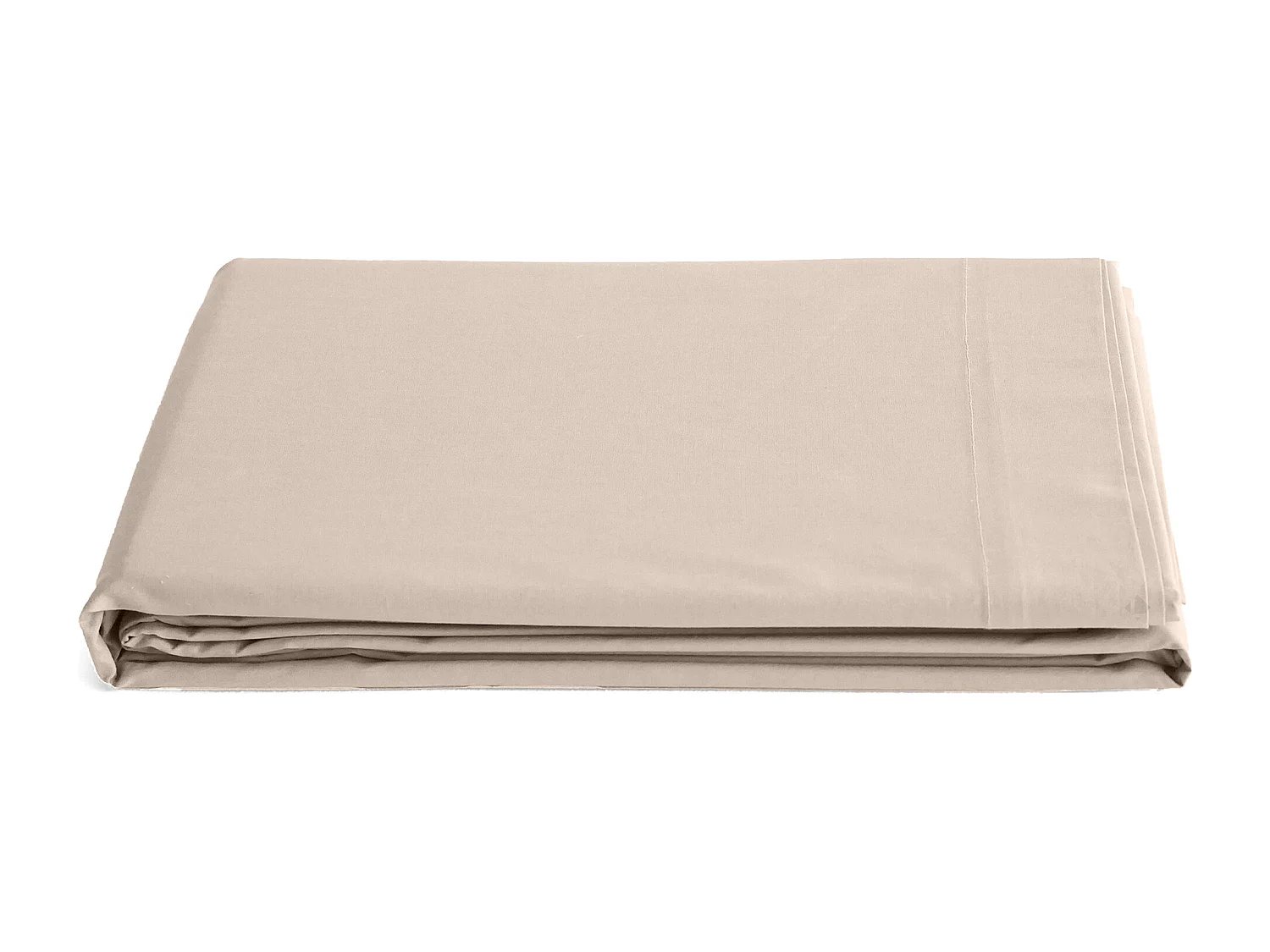 Drap plat 270x300 cm percale de coton MANOIR beige Lin