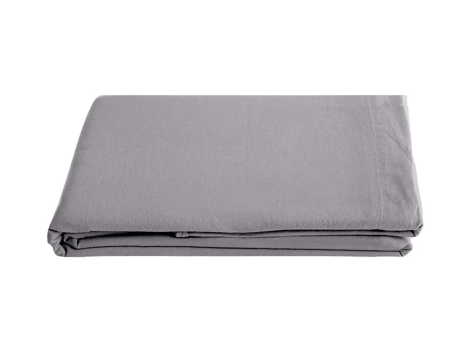 Drap plat 270x290 cm pur coton lavé PALACE gris acier