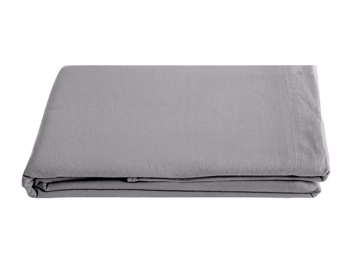Drap plat PALACE pur coton lavé 270x290 cm uni gris acier