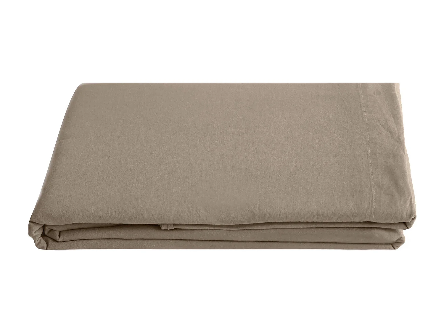 Drap plat 270x290 cm pur coton lavé PALACE marron camel