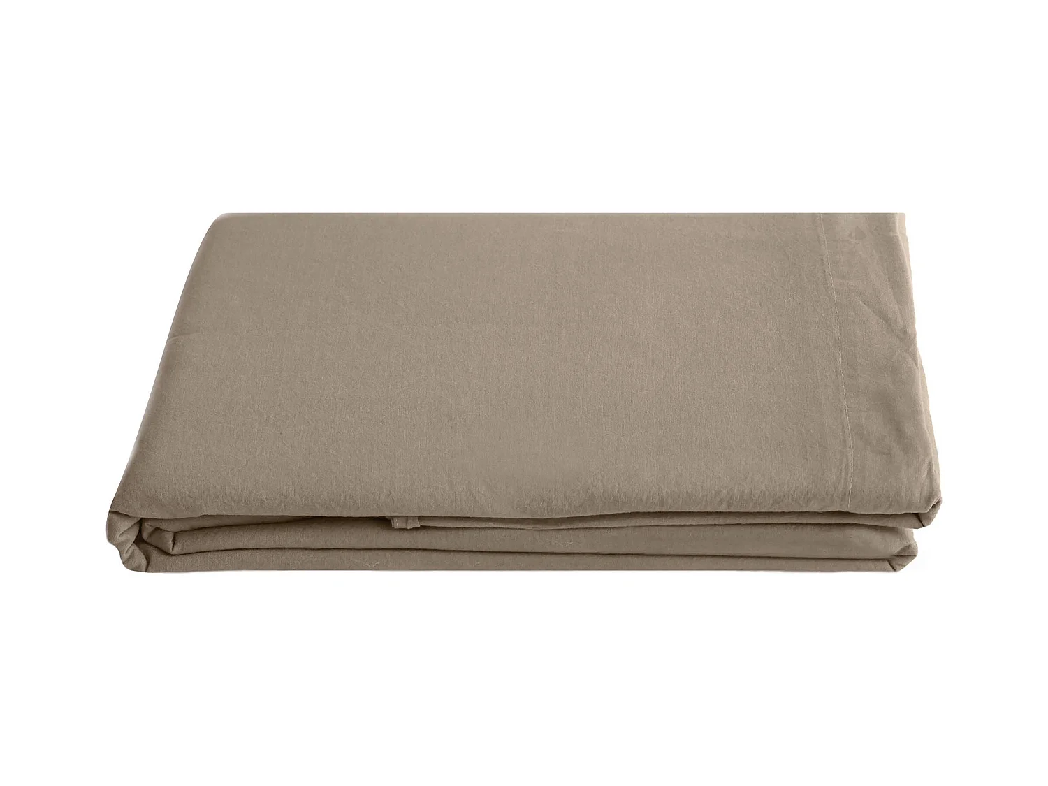 Drap plat 270x290 cm pur coton lavé PALACE marron camel