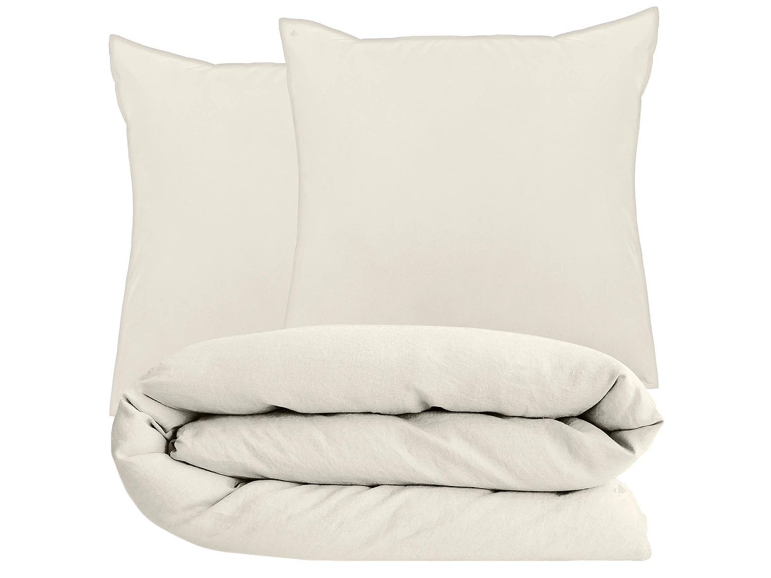 Parure de lit 240x220 cm et 65x65 cm collection OPERA beige ivoire 3 pièces