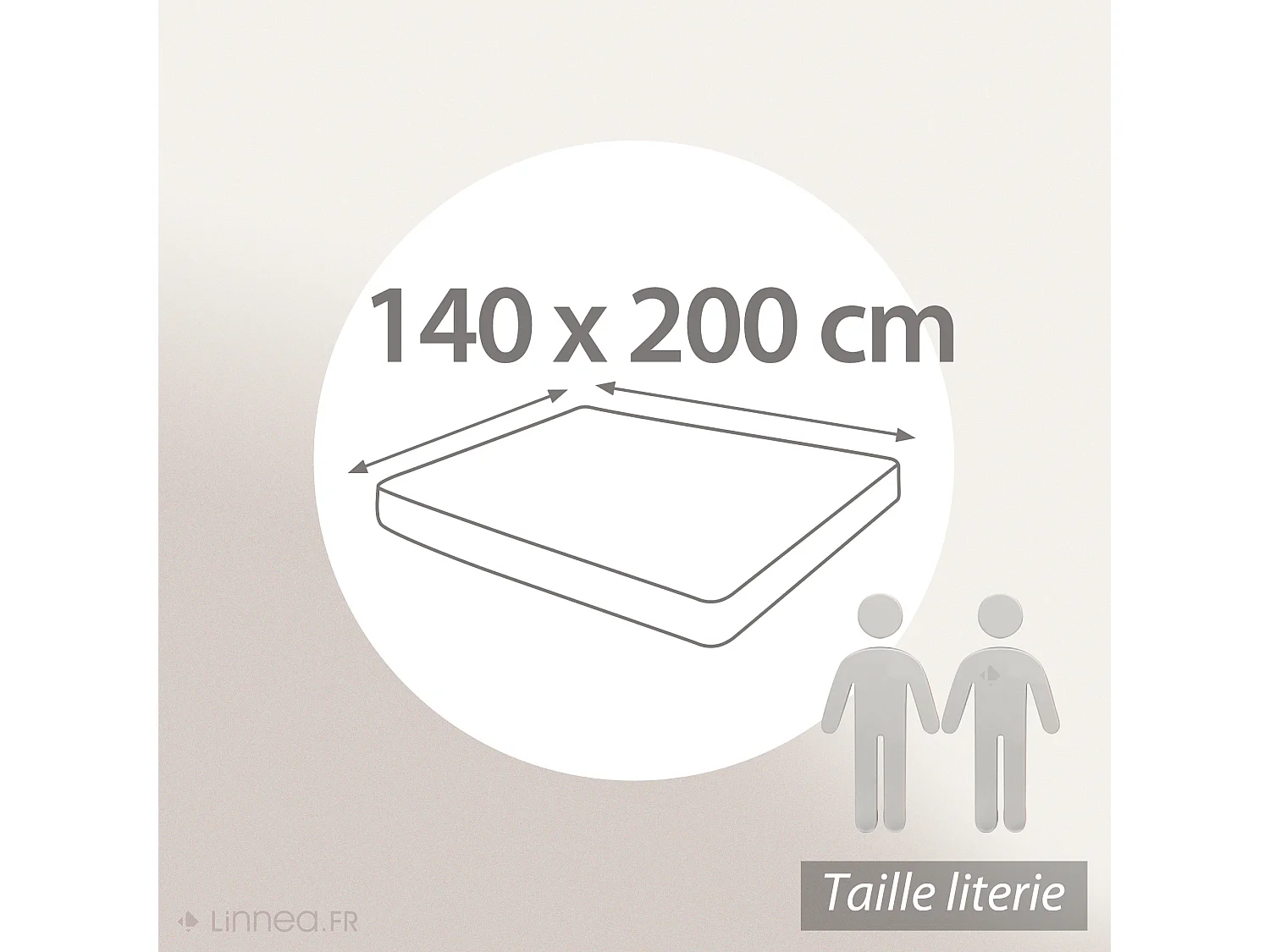Drap housse uni 140x200 cm percale MANOIR gris Perle bonnet 35