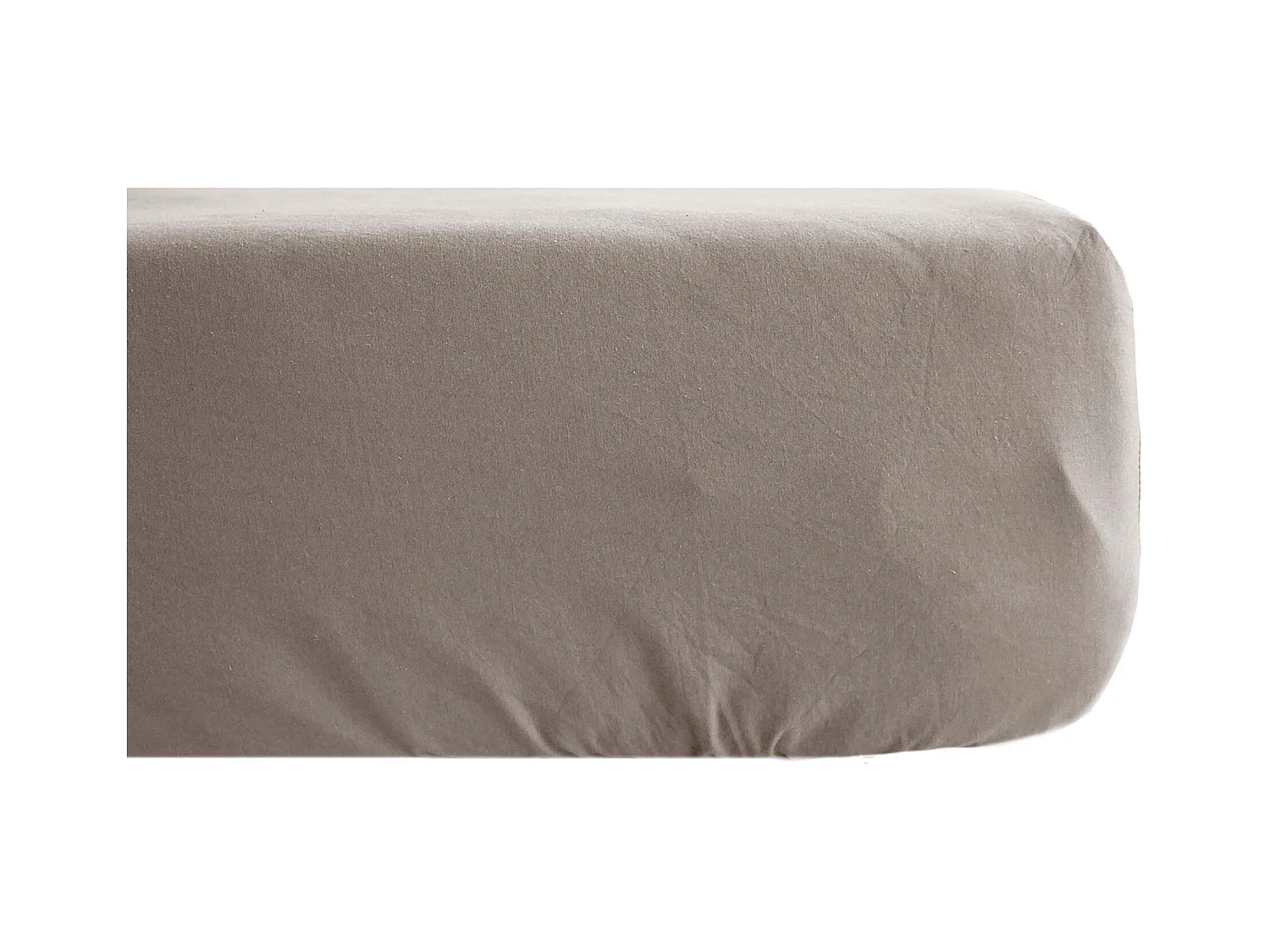 Drap housse uni 90x200 cm percale MANOIR beige Lin bonnet 35