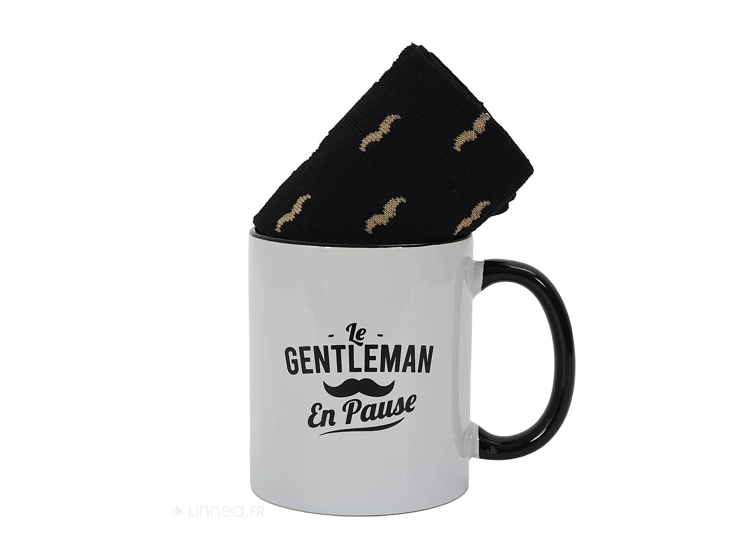 Box cadeaux un mug et une paire de chaussettes collection GENTLEMAN homme moustache