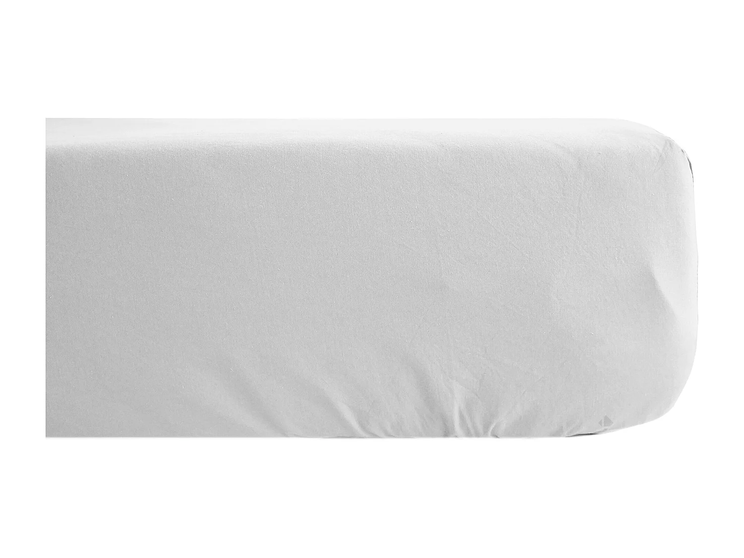 Drap housse uni 160x200 cm bonnet 40 cm percale de coton MANOIR gris Perle