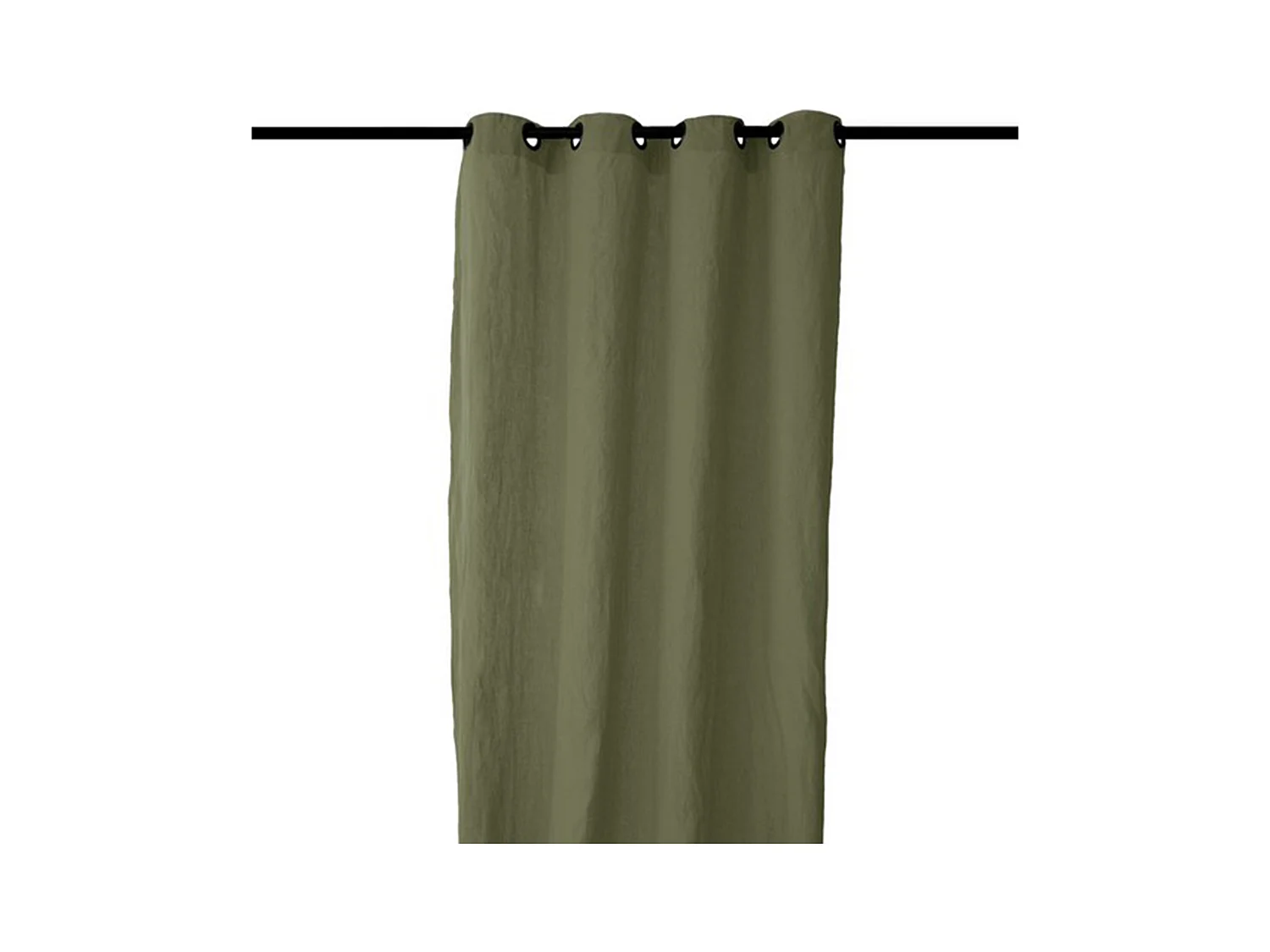 Rideau 8 œillets 140x280 cm OPERA DECO 50% lin et 50% coton vert mousse
