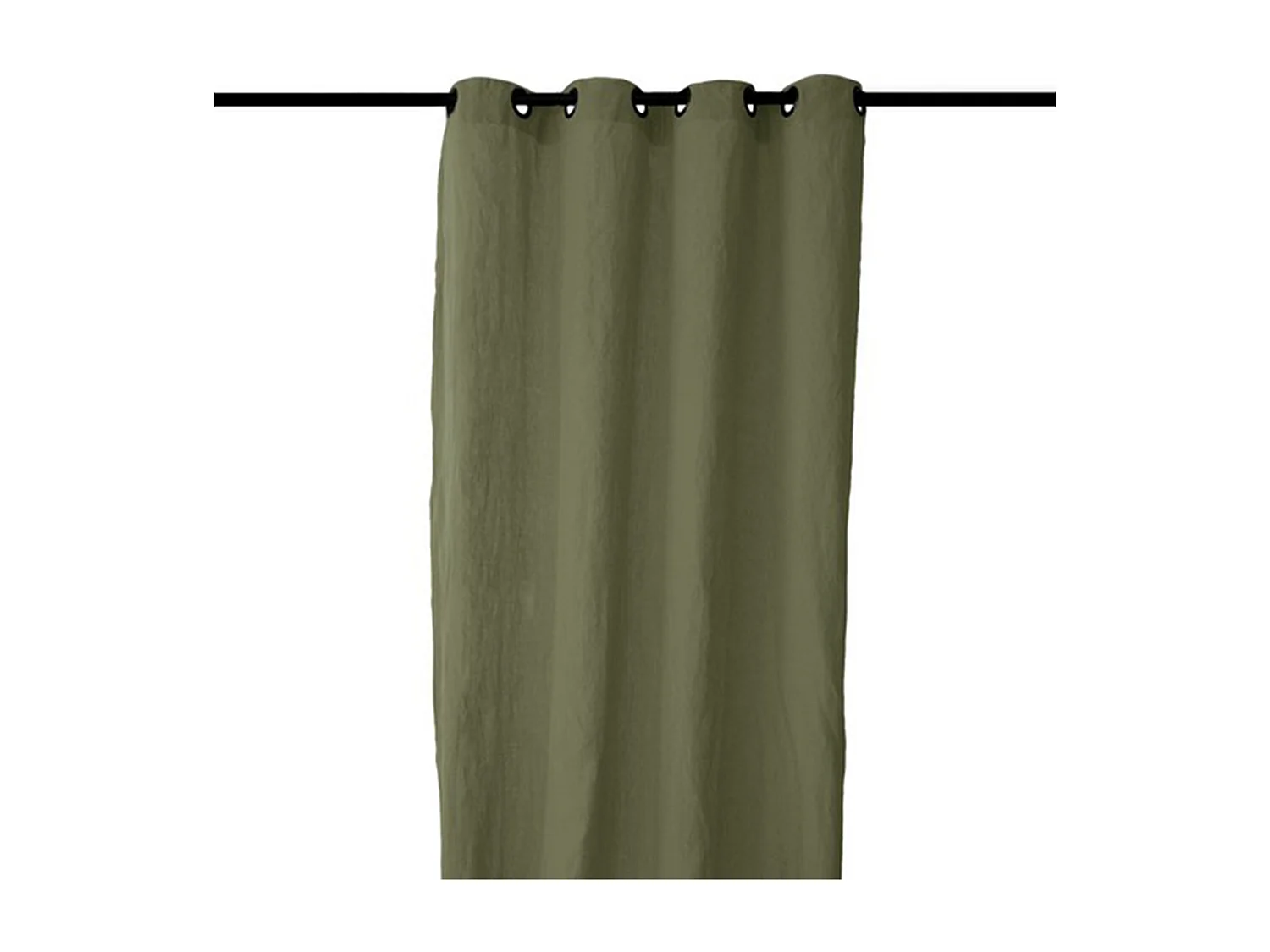 Rideau 8 œillets 140x280 cm OPERA DECO 50% lin et 50% coton vert mousse