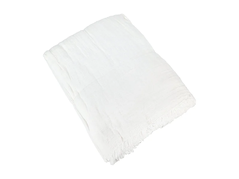 Rideau 140x280 cm 100% mousseline de coton collection MILOS blanc neige