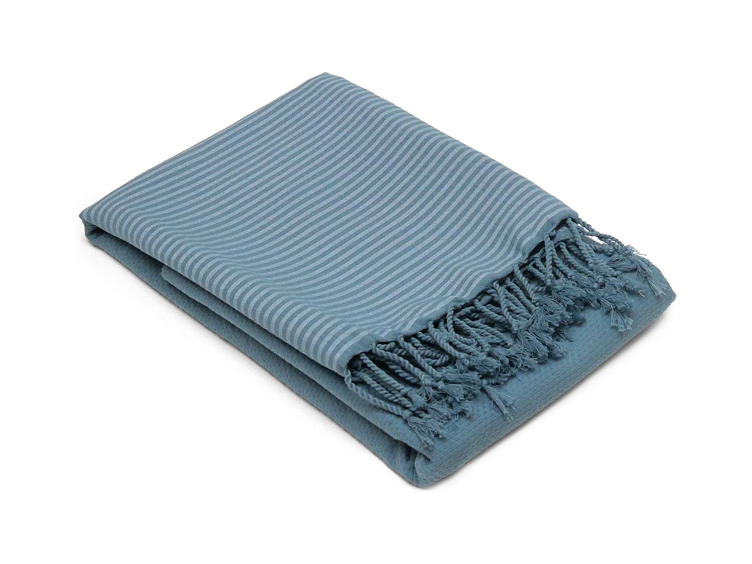 Drap de plage NID D'ABEILLE 100x200 cm coton 230 g/m² bleu Topaze