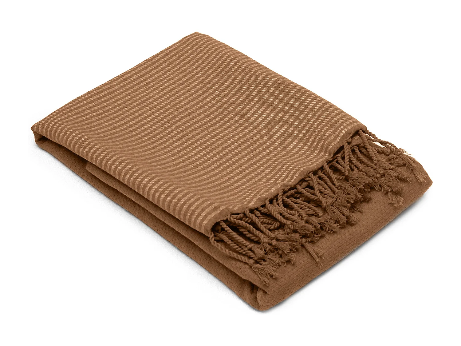 Drap de plage NID D'ABEILLE 100x200 cm coton 230 g/m² marron Cognac
