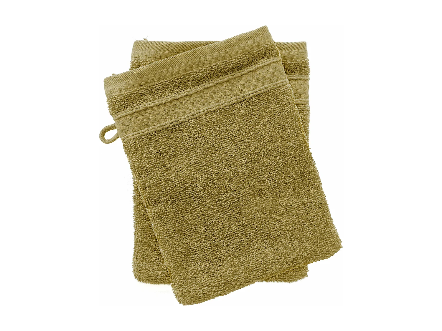 Lot de 2 gants de toilette coton 550 g/m2 NAÏA vert Jasmin