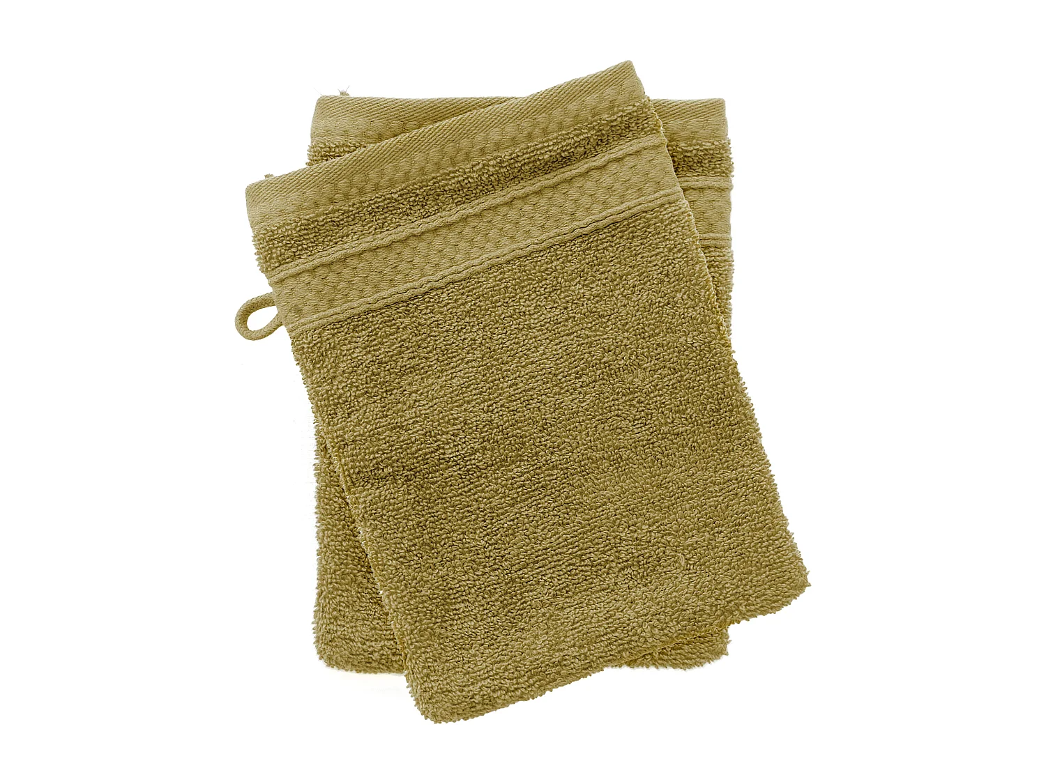 Lot de 2 gants de toilette coton 550 g/m2 NAÏA vert Jasmin