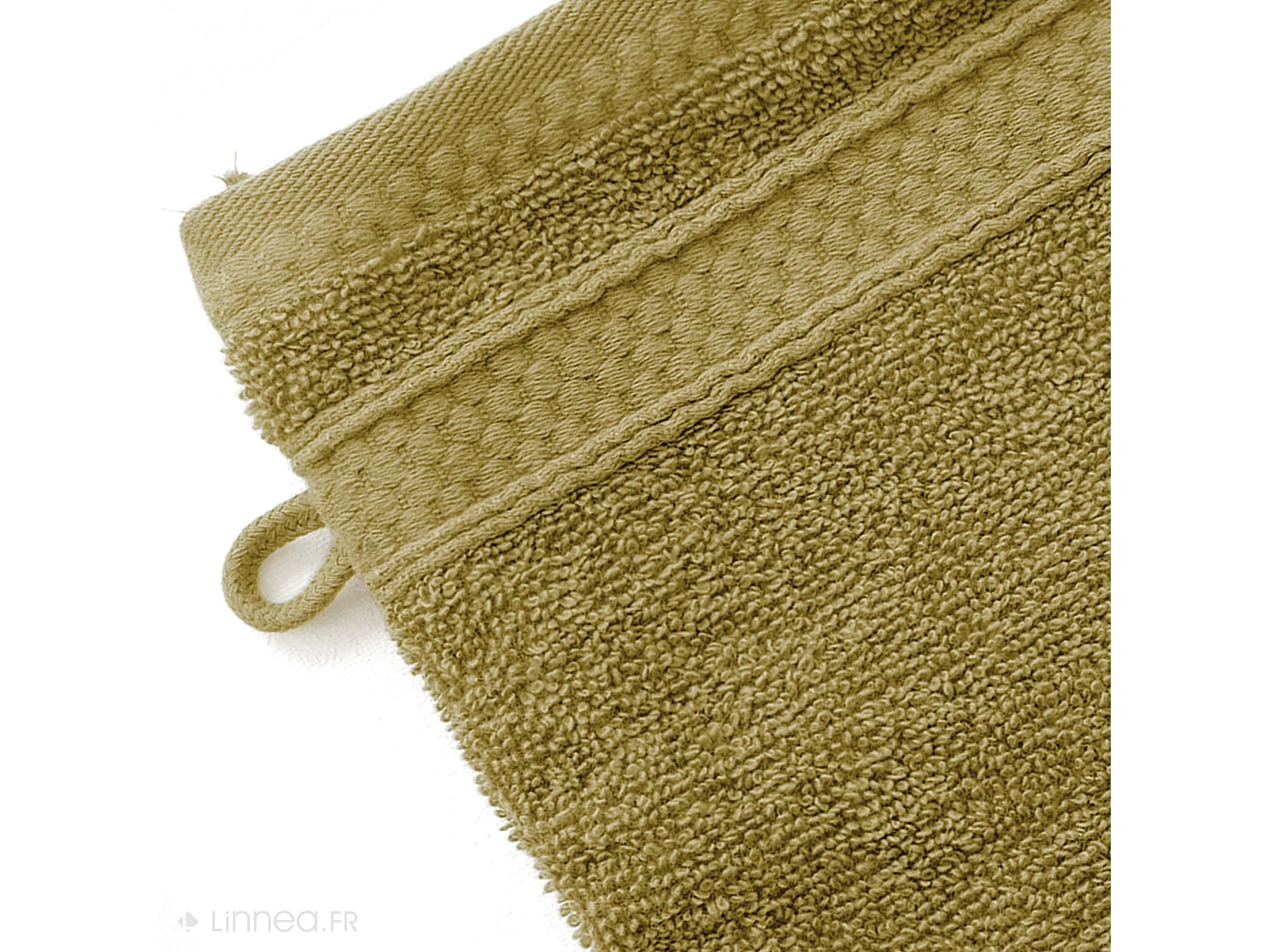 Lot de 2 gants de toilette coton 550 g/m2 NAÏA vert Jasmin