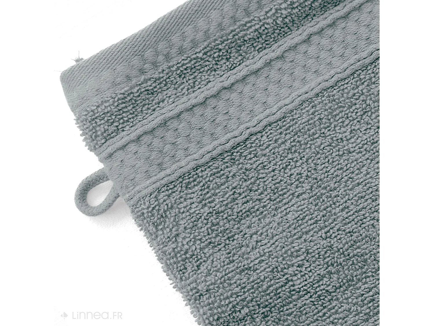 Lot de 2 gants de toilette coton 550 g/m2 NAÏA vert Lichen