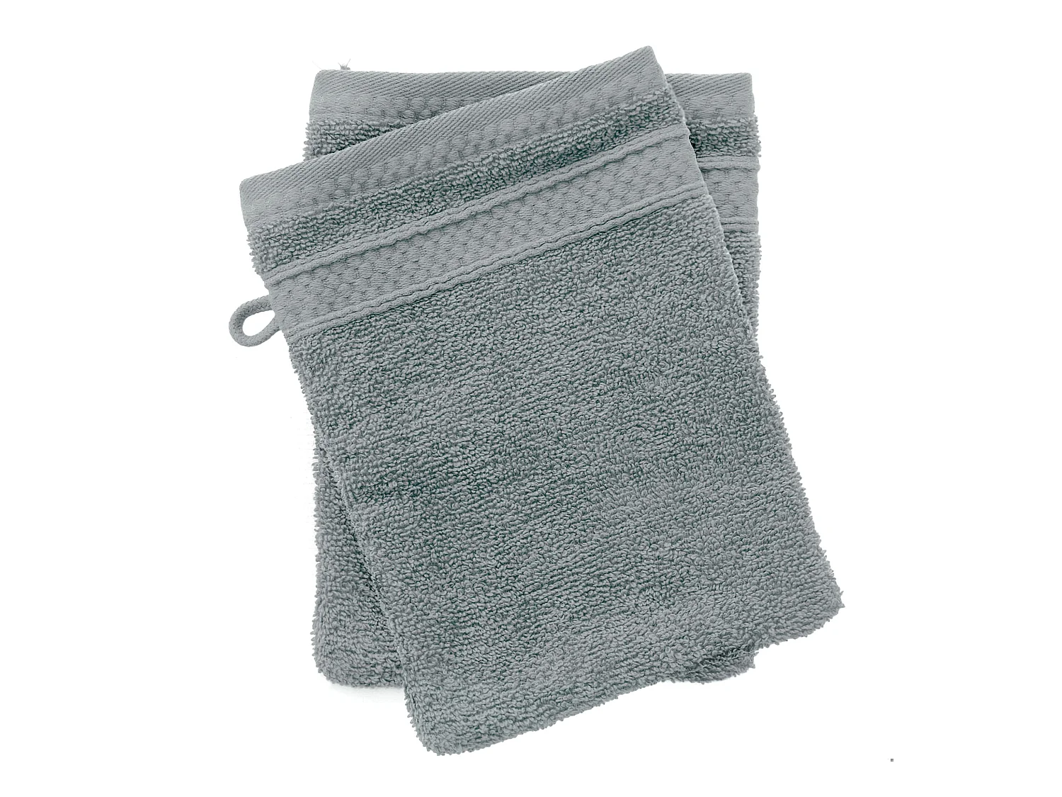 Lot de 2 gants de toilette coton 550 g/m2 NAÏA vert Lichen
