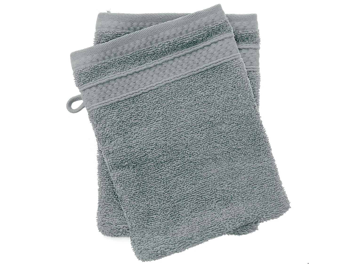 Lot de 2 gants de toilette coton 550 g/m2 NAÏA vert Lichen