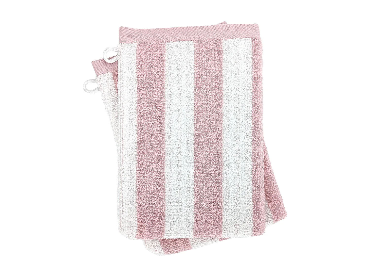 Lot de 2 gants de toilette 16x21 cm EFFICIENCE STRIPES rose flamingo