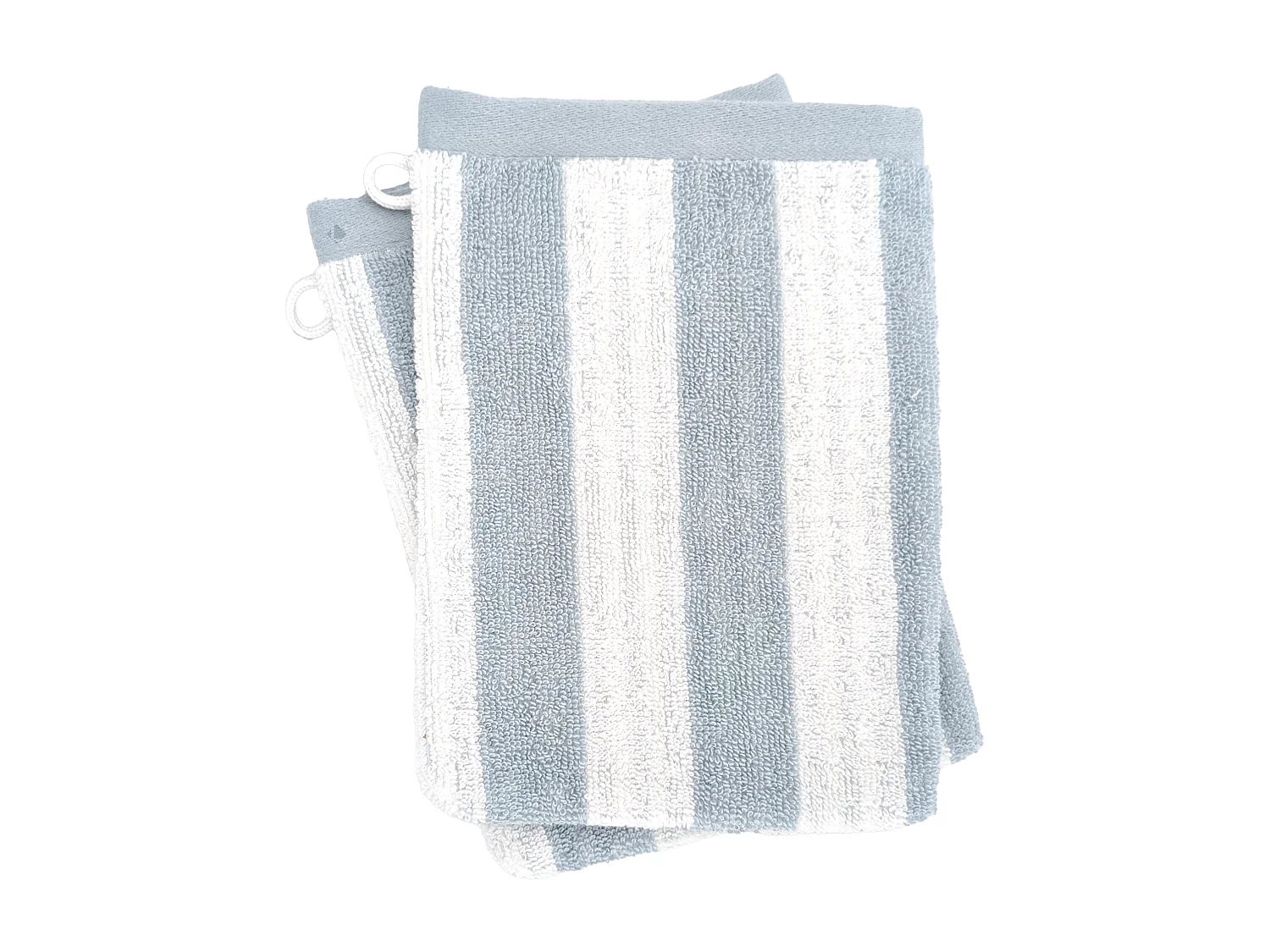 Lot de 2 gants de toilette 16x21 cm EFFICIENCE STRIPES bleu capri