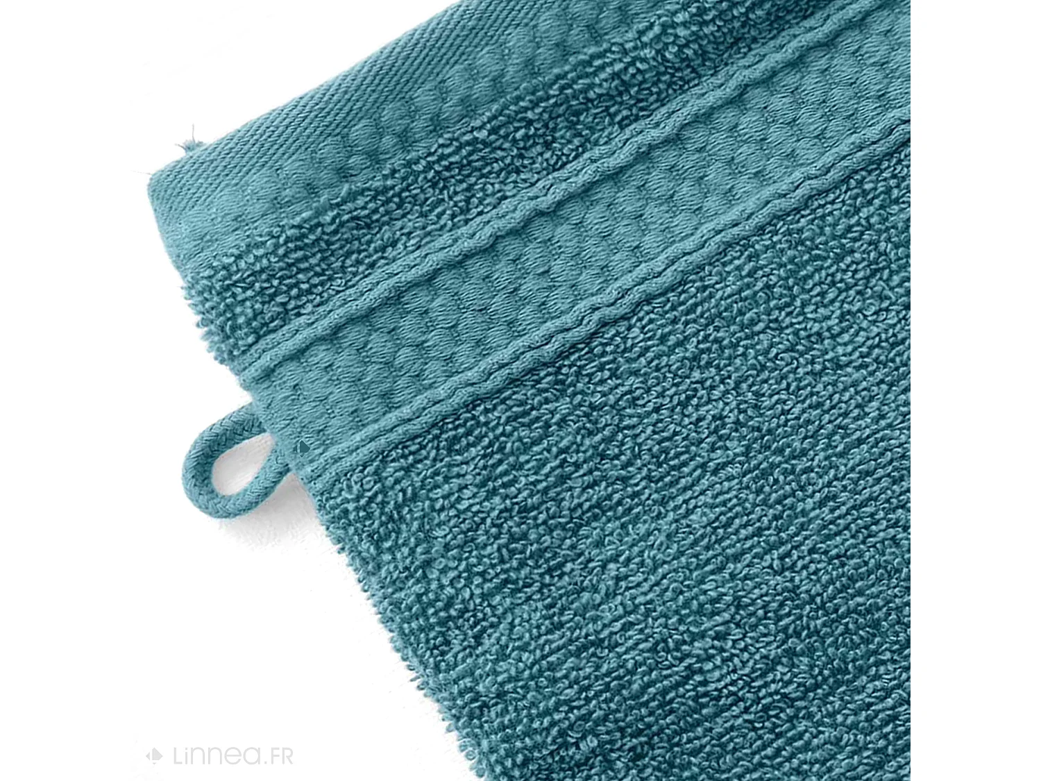 Lot de 2 gants de toilette coton 550 g/m2 NAÏA bleu Cérulé