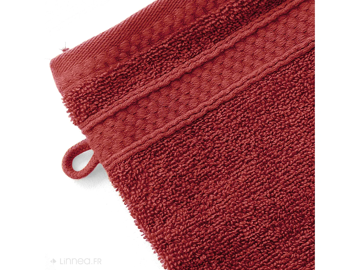 Lot de 2 gants de toilette coton 550 g/m2 NAÏA rouge Carmin