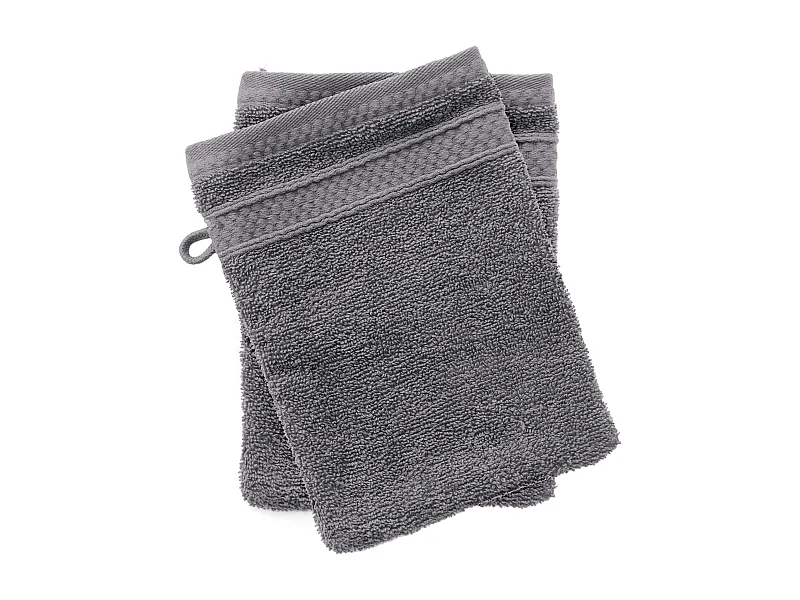 Lot de 2 gants de toilette coton 550 g/m2 NAÏA gris Ardoise