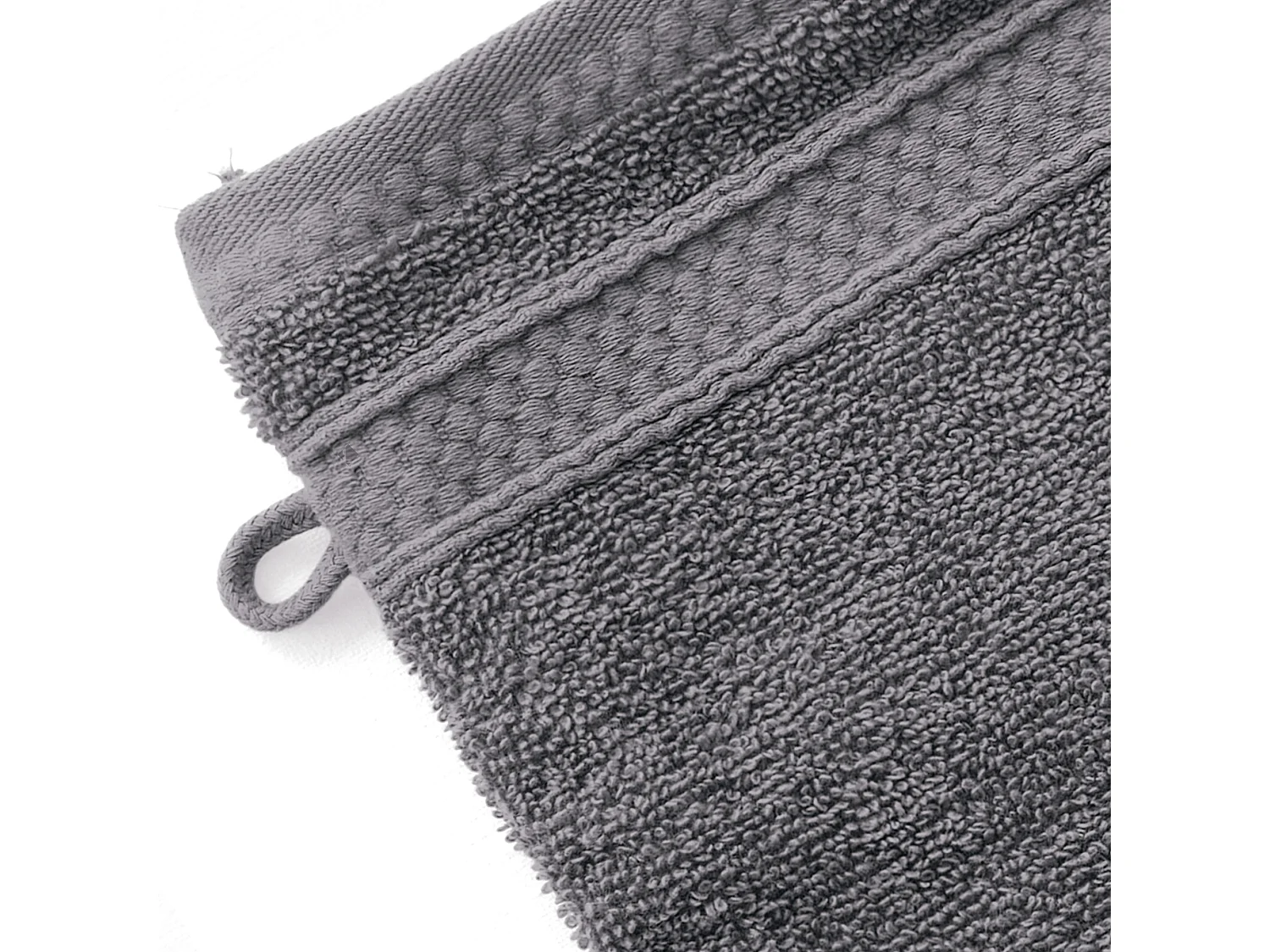 Lot de 2 gants de toilette coton 550 g/m2 NAÏA gris Ardoise