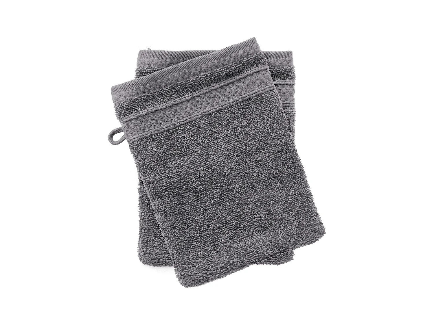 Lot de 2 gants de toilette coton 550 g/m2 NAÏA gris Ardoise