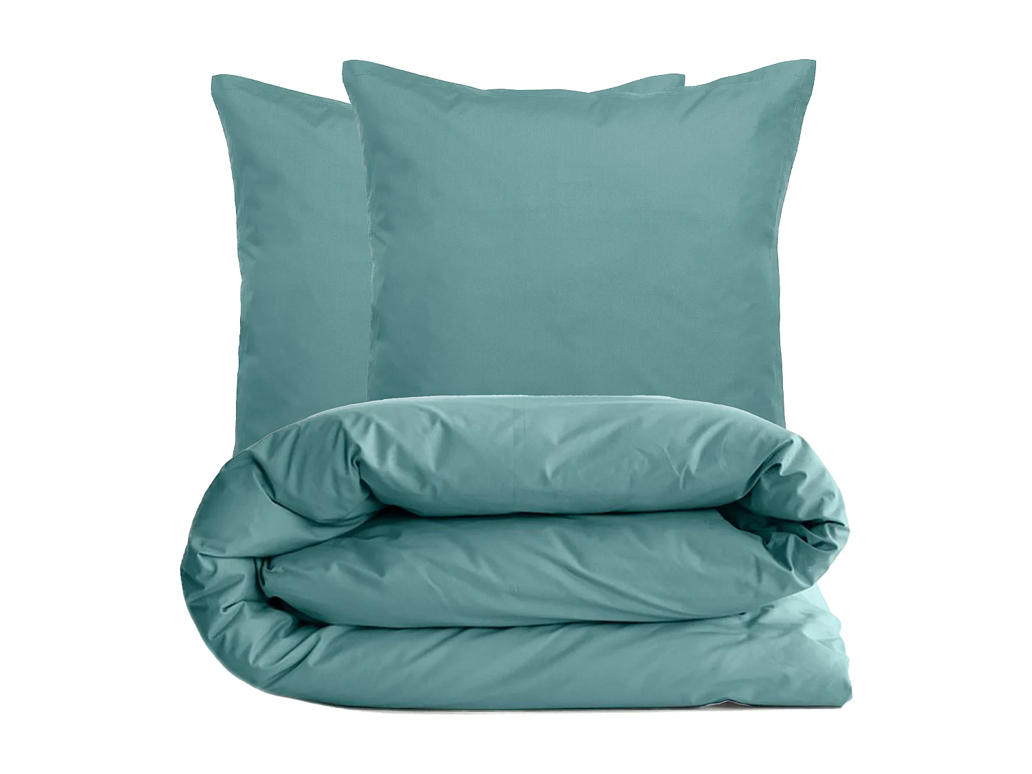 Parure de lit 200x200 cm set 65x65 cm percale MANOIR vert Opale