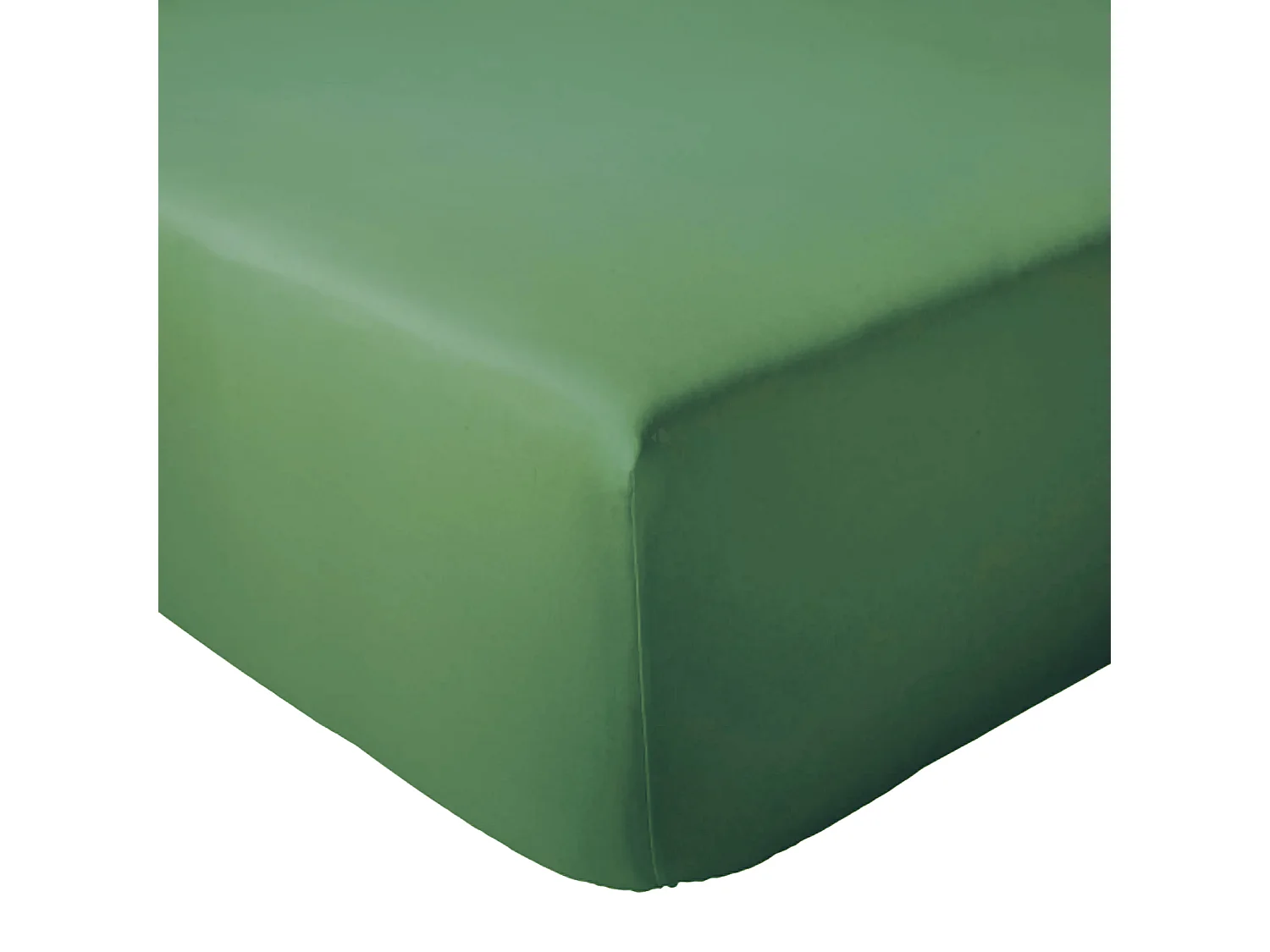 Drap housse 140x190 cm bonnet 40 cm coton ÉVASION Vert fougère