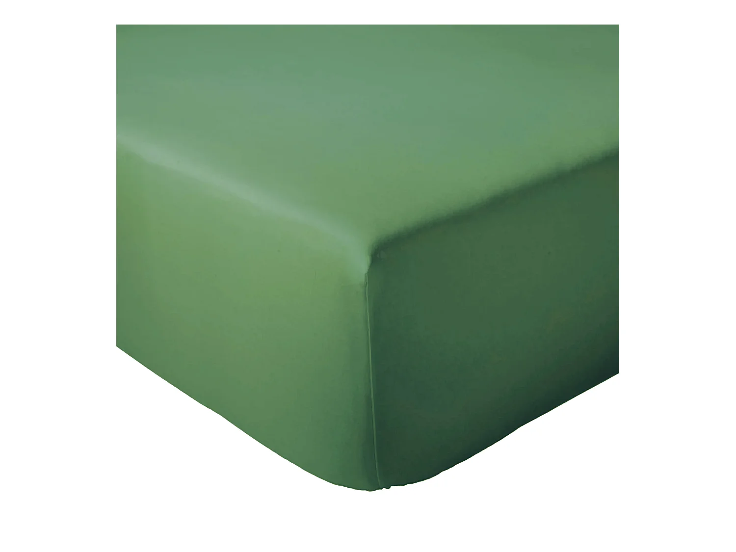 Drap housse 90x200 cm bonnet 40 coton ÉVASION Vert fougère