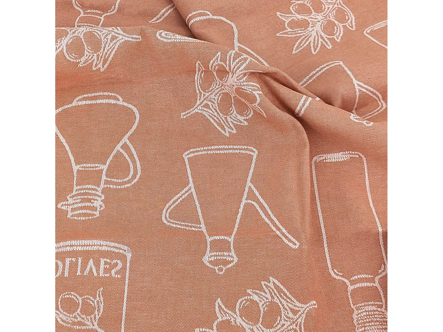 Lot de 2 torchons de cuisine pur coton 50x70 cm EVOO rouge brique