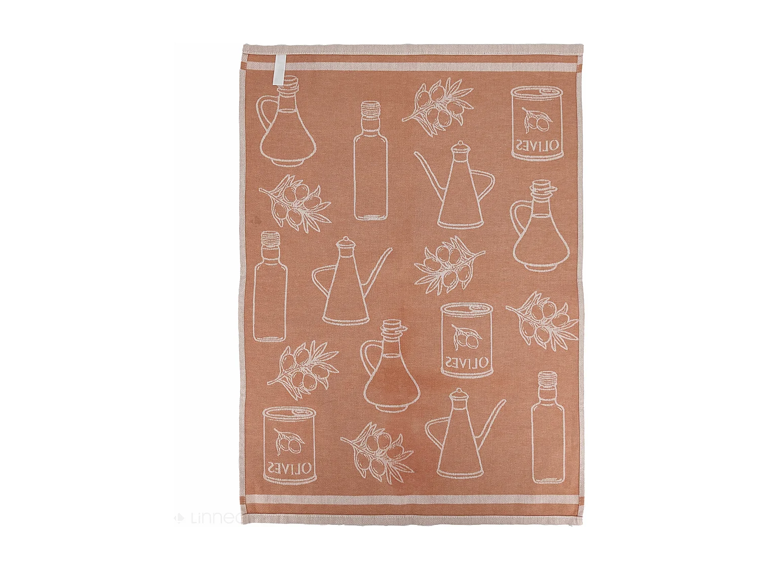 Lot de 2 torchons de cuisine pur coton 50x70 cm EVOO rouge brique