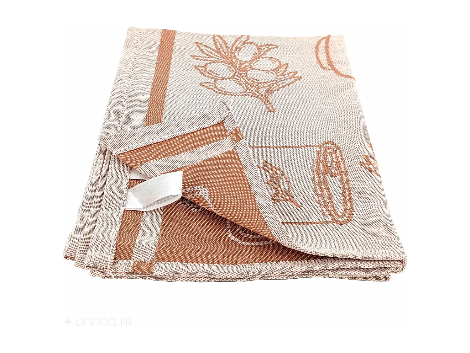 Lot de 2 torchons de cuisine pur coton 50x70 cm EVOO rouge brique