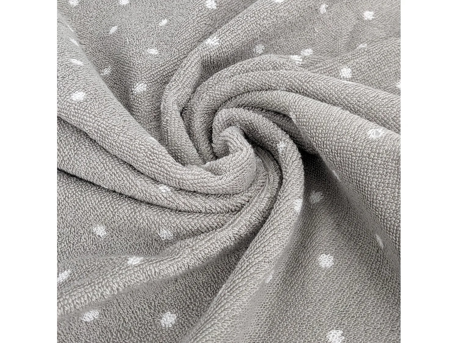 Serviette de toilette en coton 50x100 cm collection EFFICIENCE DOTS gris lunar