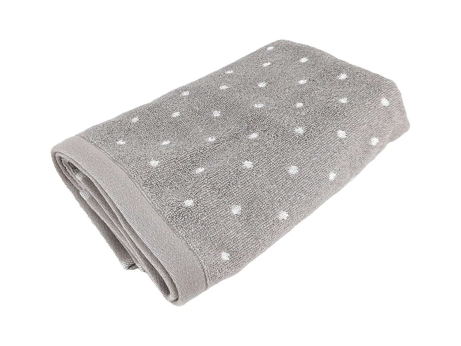 Serviette de toilette en coton 50x100 cm collection EFFICIENCE DOTS gris lunar