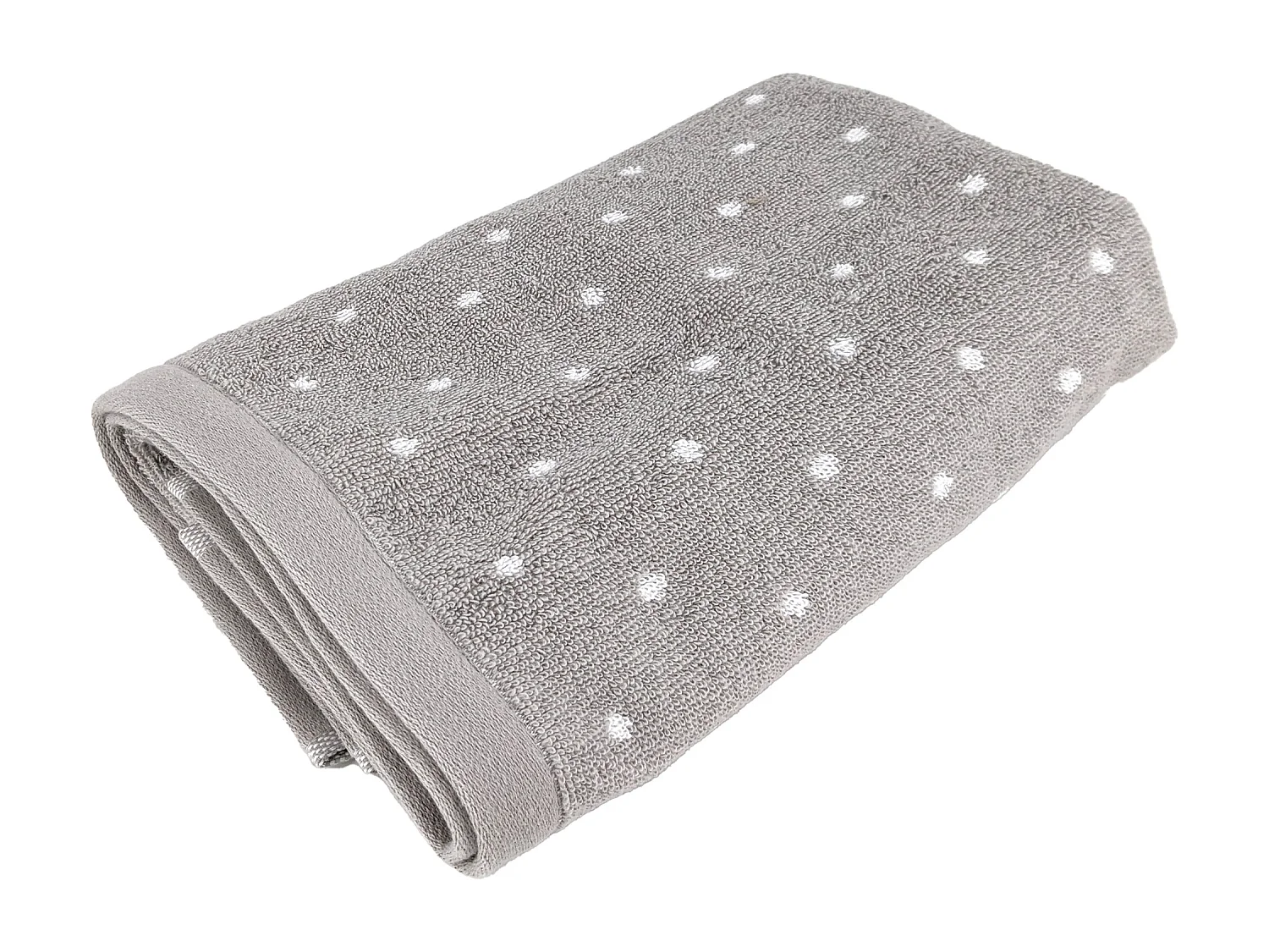 Serviette de toilette en coton 50x100 cm collection EFFICIENCE DOTS gris lunar
