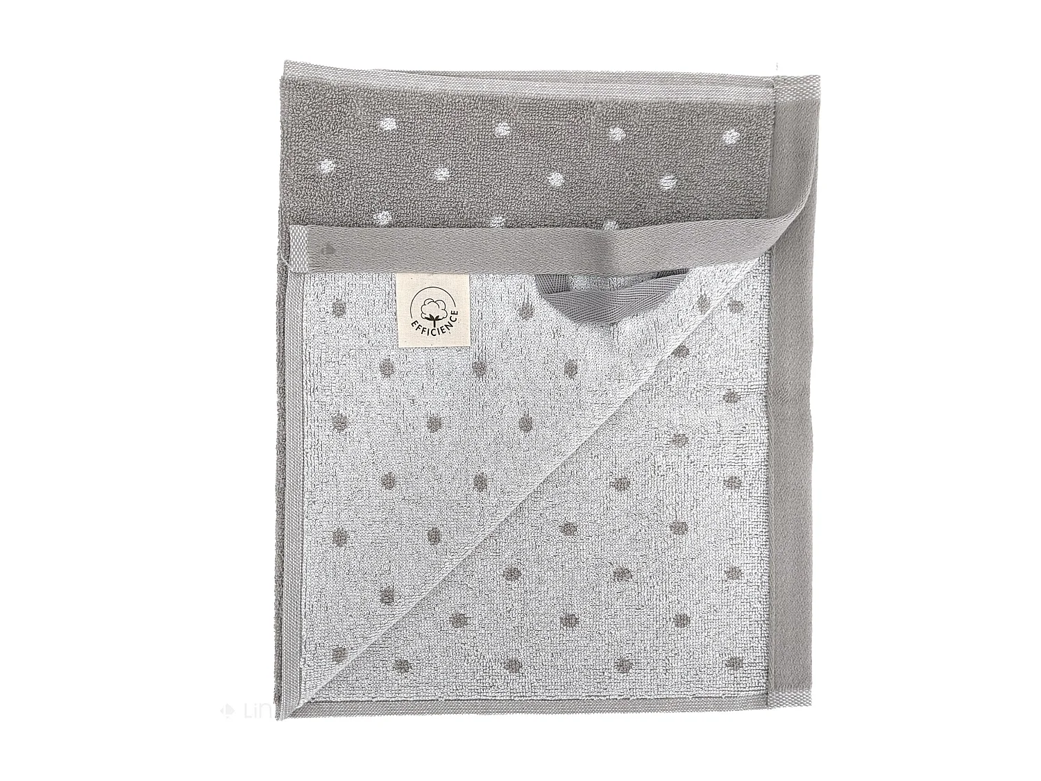 Serviette de toilette en coton 50x100 cm collection EFFICIENCE DOTS gris lunar