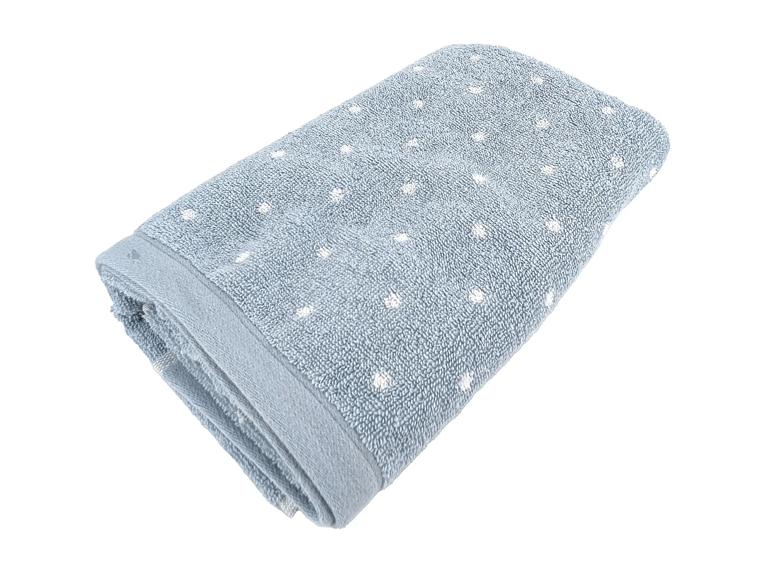 Serviette de toilette en coton 50x100 cm collection EFFICIENCE DOTS bleu capri