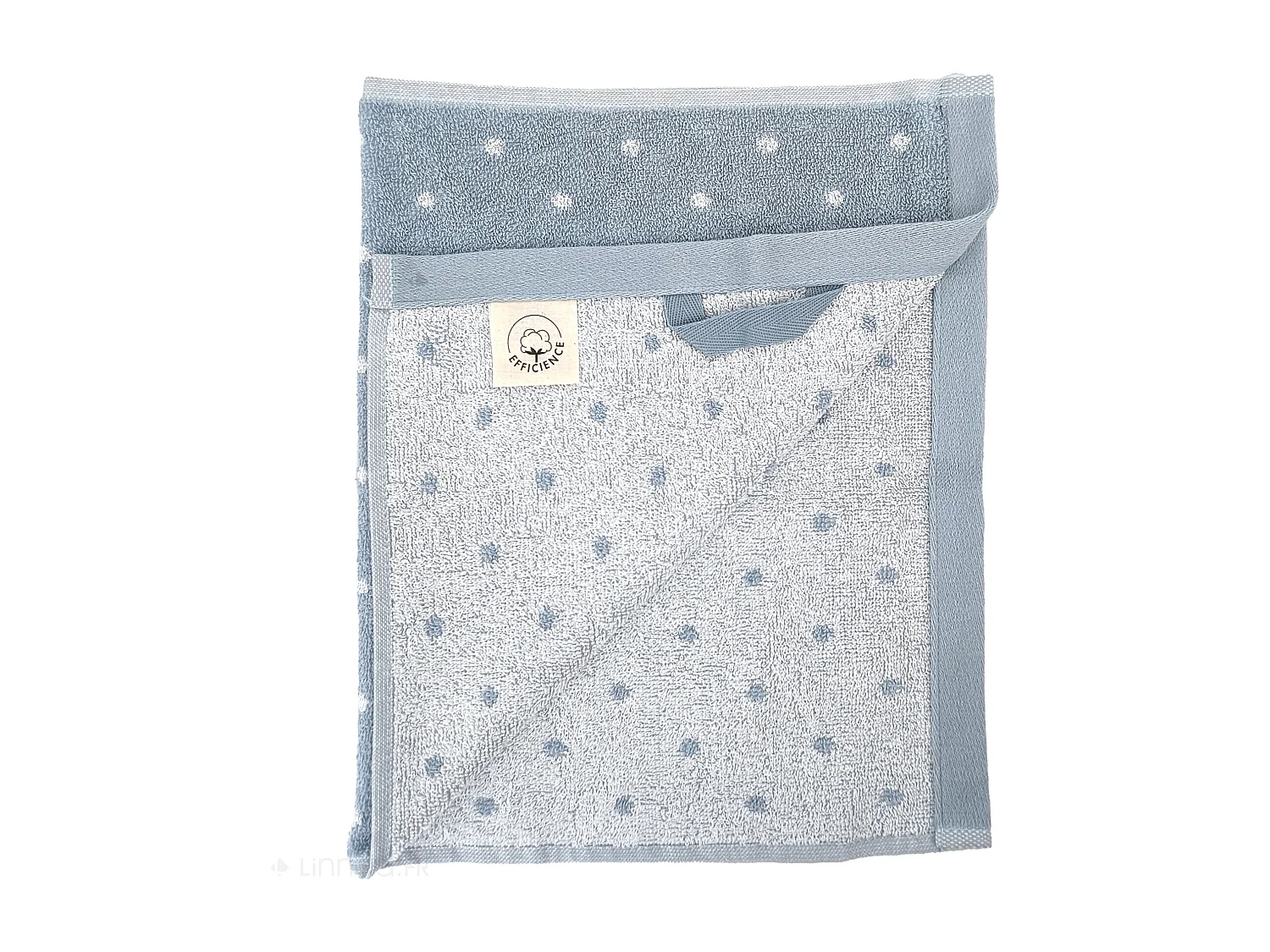 Serviette de toilette en coton 50x100 cm collection EFFICIENCE DOTS bleu capri
