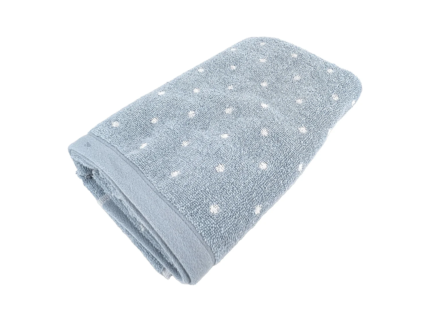 Serviette de toilette en coton 50x100 cm collection EFFICIENCE DOTS bleu capri