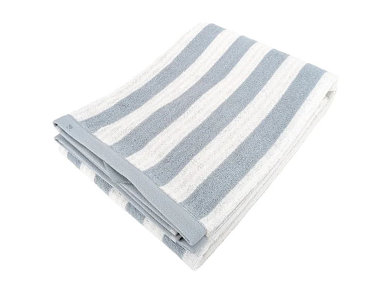 Drap de bain 100x150 cm coton collection EFFICIENCE STRIPES bleu capri